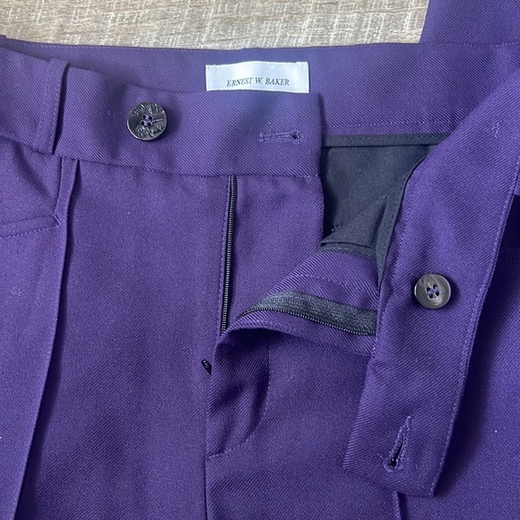 Men’s Ernest W. Baker Purple Trouser Pants Size Small / 46 - Picture 3 of 8